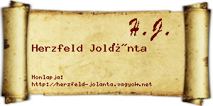 Herzfeld Jolánta névjegykártya